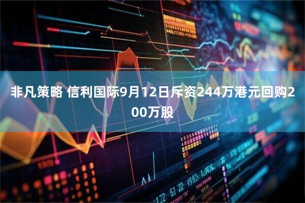 非凡策略 信利国际9月12日斥资244万港元回购200万股