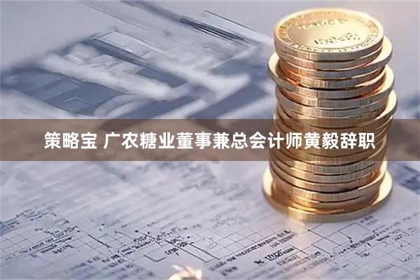 策略宝 广农糖业董事兼总会计师黄毅辞职