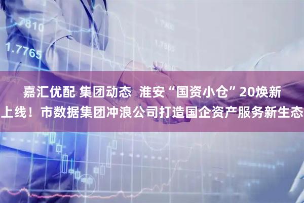 嘉汇优配 集团动态  淮安“国资小仓”20焕新上线！市数据集团冲浪公司打造国企资产服务新生态