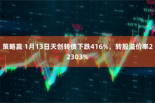 策略赢 1月13日天创转债下跌416%，转股溢价率22303%