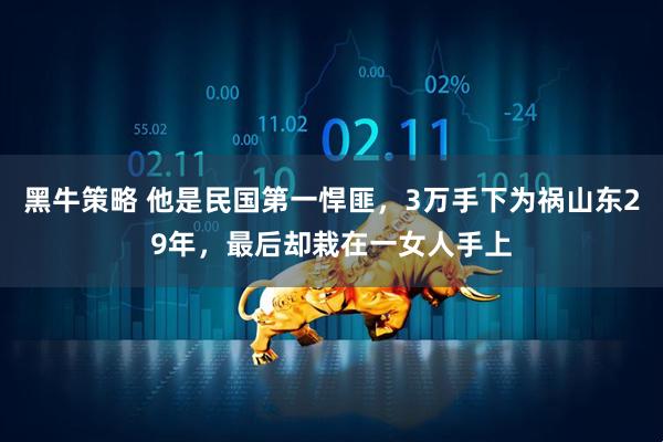 黑牛策略 他是民国第一悍匪，3万手下为祸山东29年，最后却栽在一女人手上